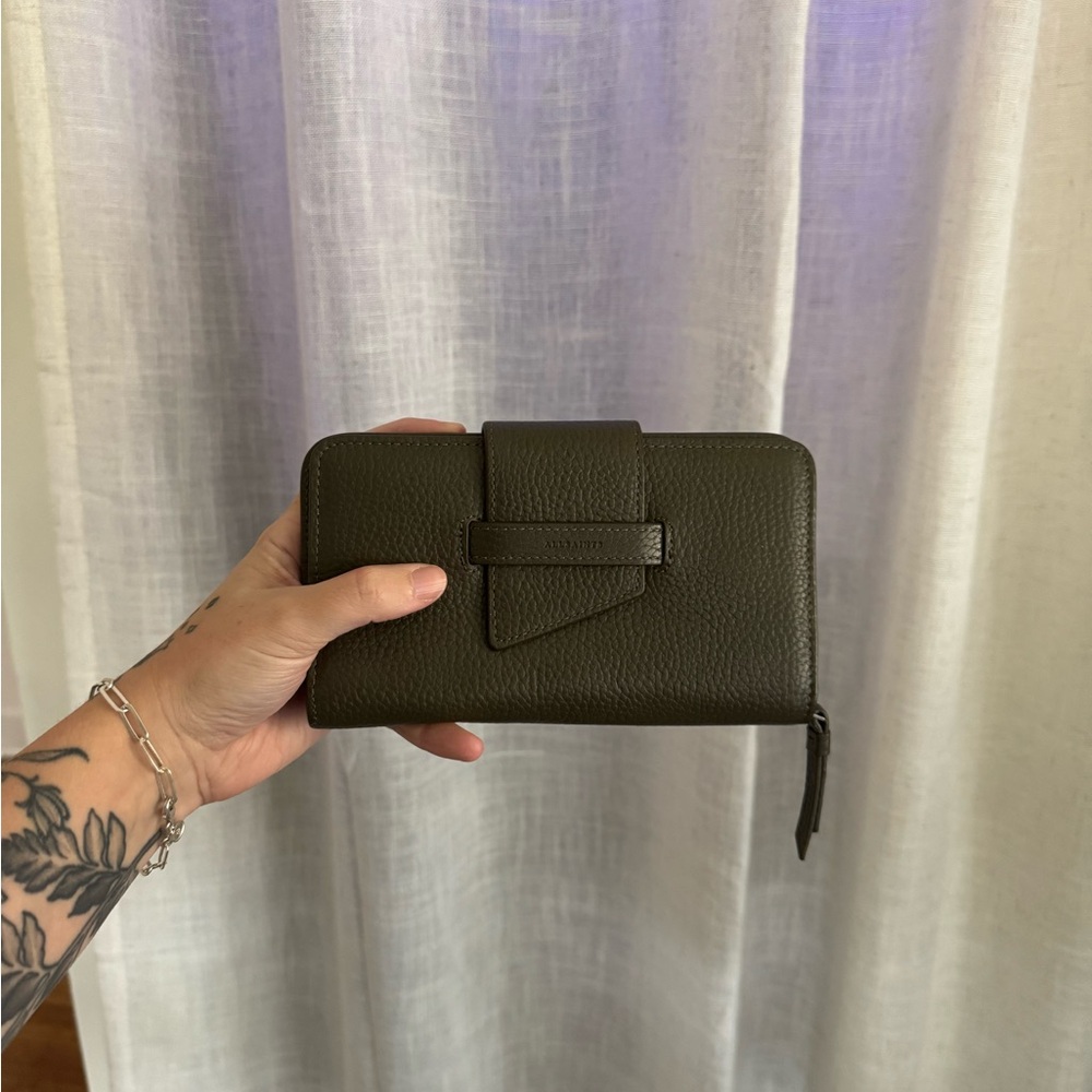All Saints Olive Green Wallet